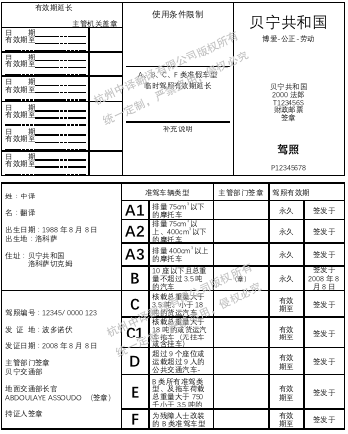 贝宁驾照翻译,法语驾照翻译,杭州驾照翻译公司.png